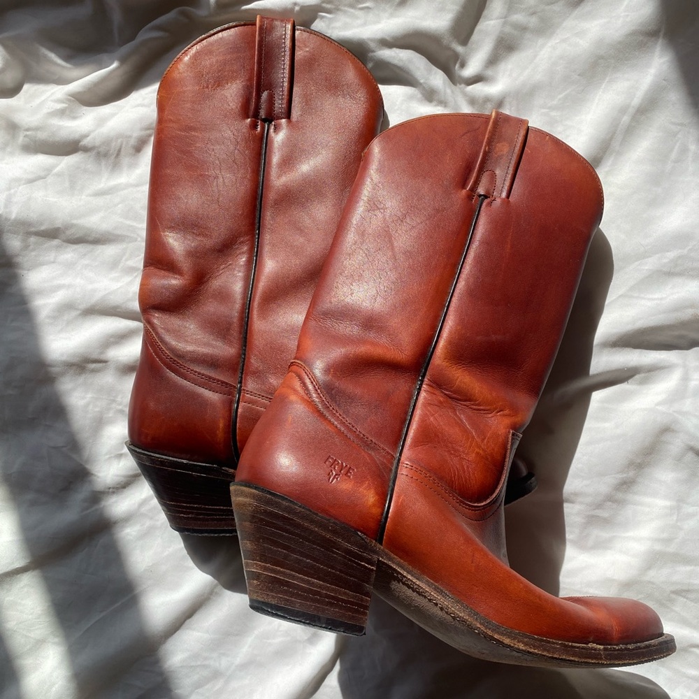 Brown Leather Frye Cowboy Western Boots